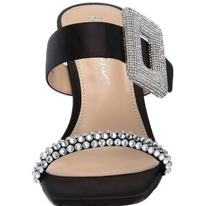 Betsey Johnson Black Heels with Silver Accents Anny size 9